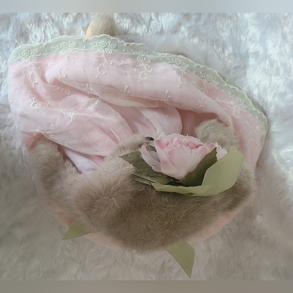 The Bearington Collection Teddy Bear -Super Cute 14" Floral Bear Dressed in Pink - Picture 7 of 12